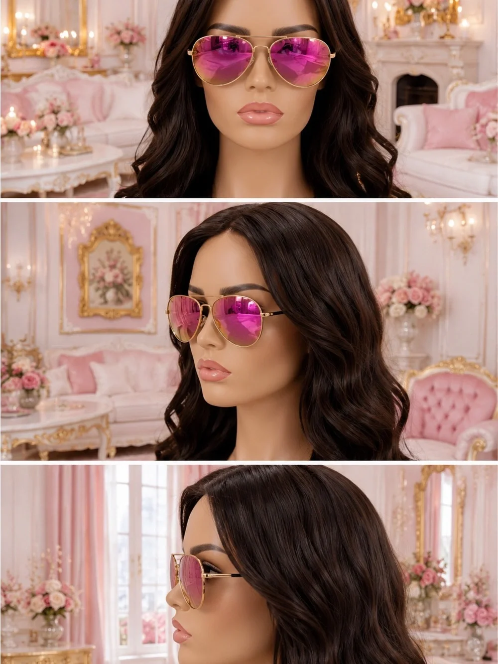 Women’s Aviator Sunglasses - Pink/orange Gradient Lenses brand new